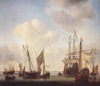 Velde the Younger, Willem van de - Warships at Amsterdam